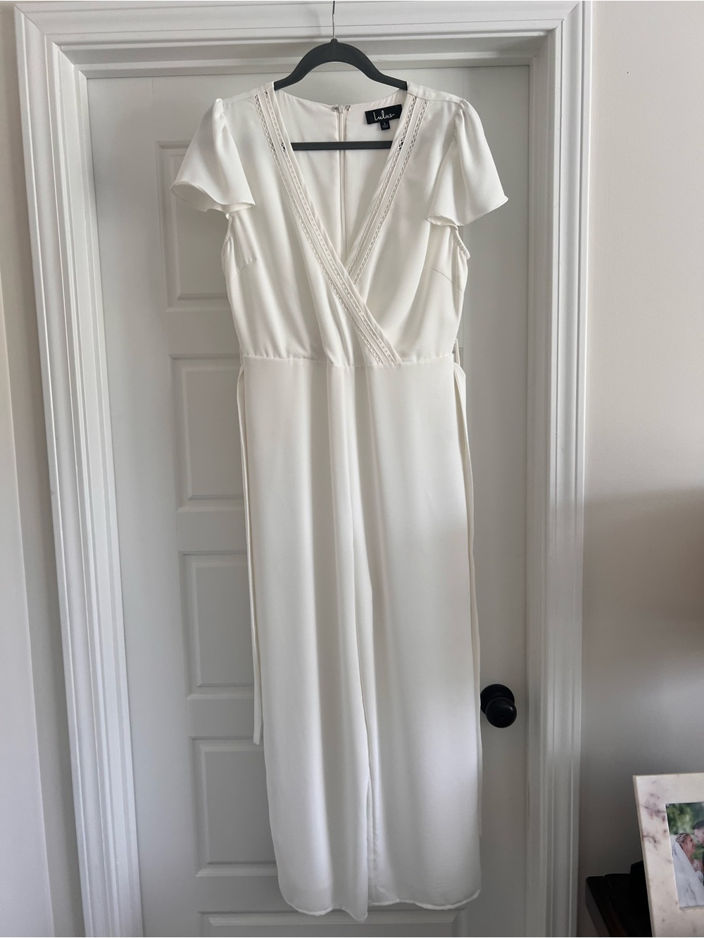 Lulu's Ivory Wrap-Front Midi Dress